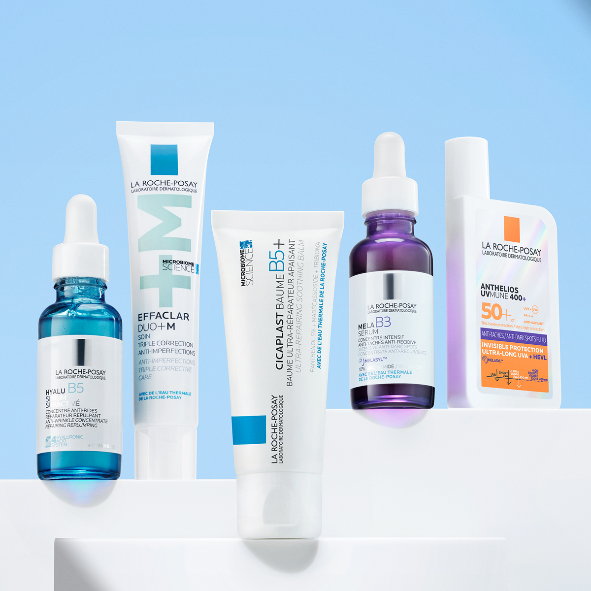 Proizvodi La Roche-Posay — Hyalu B5, Effaclar Duo+M, Cicaplast Baume B5+, Mela B3 i Anthelios UVMune 400